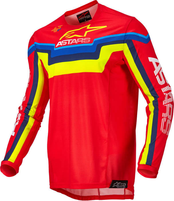 Alpinestars Techstar Quadro Jersey Bright Red/Ylw Fluo/Blue 2X (3761122-3057-XXL)