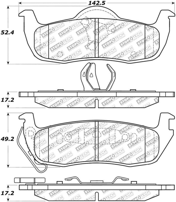 StopTech 05-10 compatible with Jeep Grand Cherokee Street Select Rear Brake Pads 305.1087