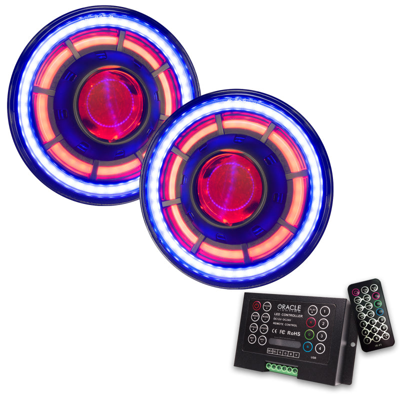 ORACLE Lighting 0718 compatible with Jeep Wrangler JK Oculus 7in ColorSHIFT BiLED Projector Headlights SEE WARRANTY 5876-333