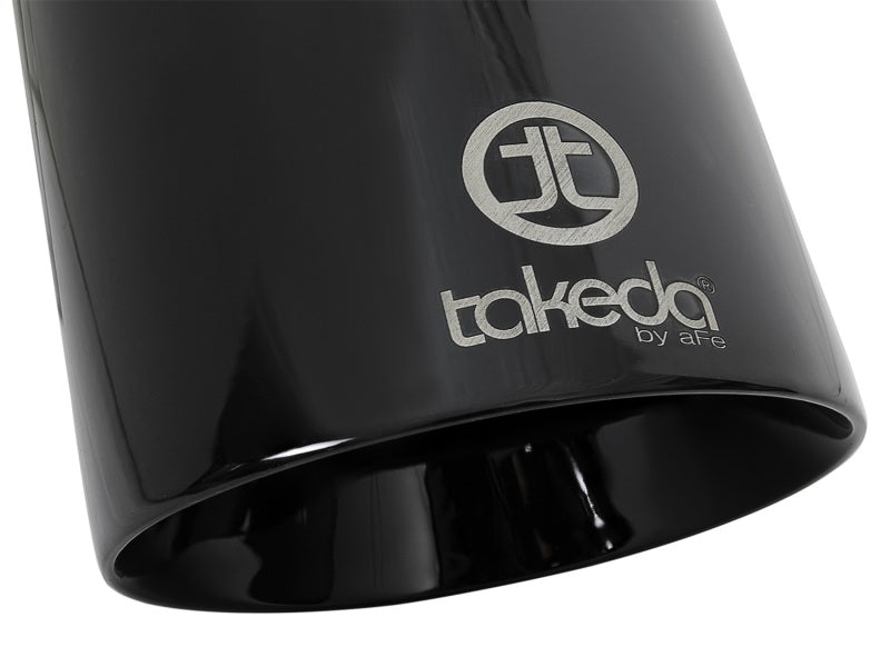 aFe Takeda 409 SS Clamp-On Exhaust Tip 2.5in. Inlet / 4.5in. Outlet / 9in. L Black 49T25454-B09