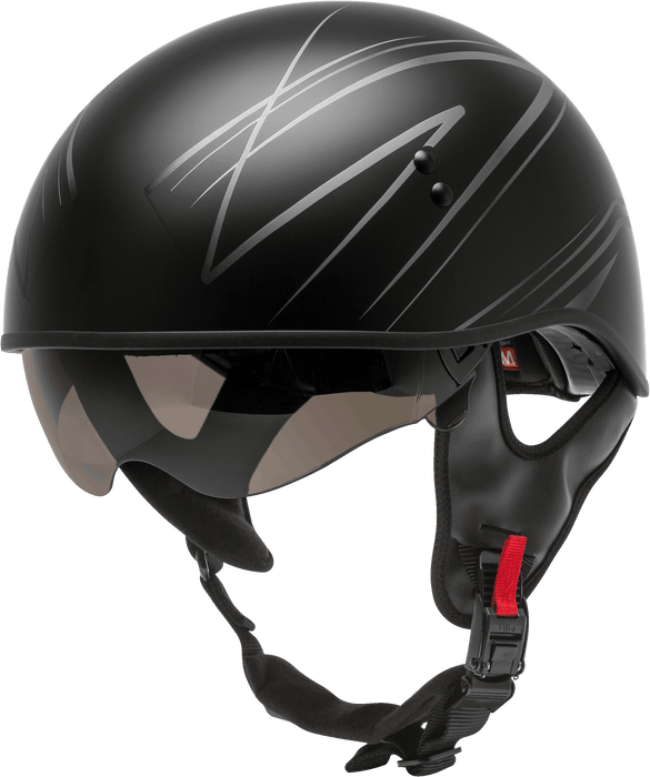 GMAX HH-65 Naked DOT Approved Half Helmet for Motorcycle, Moped, Scooter and More