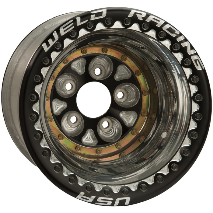 Weld Magnum Pro 16x16 / 5x5 BP / 4in. BS Black/Polished Wheel Ultralite Black Double Beadlock 87B-616418UB