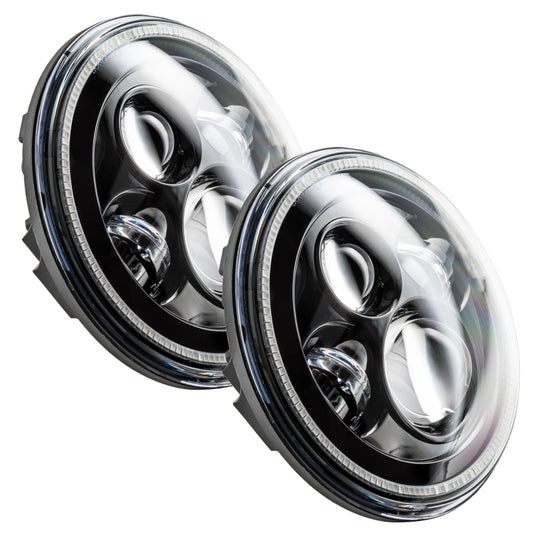 5769 330 Oracle 7In. High Powered Led Headlights Black Bezel Fits select: 2015-2019,2021 JEEP WRANGLER UNLIMITED