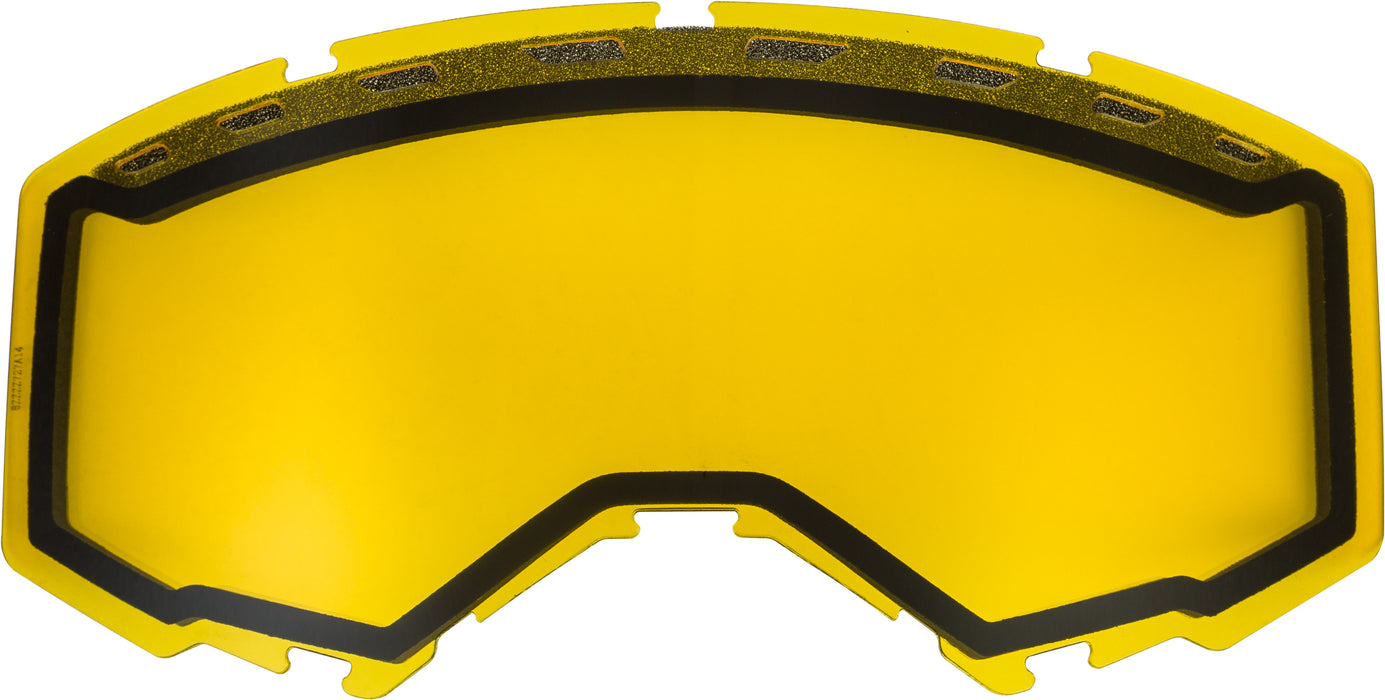 FLY Racing Adult Goggle Replacement Dual Lens With Vents (Yellow, Fits Zone Pro, Zone and Focus Models)