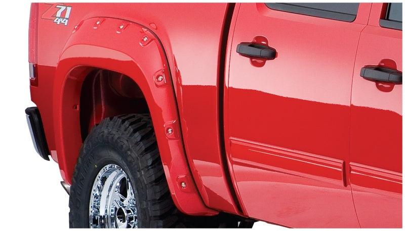 Bushwacker Boss Pocket/Rivet Style Rear Fender Flares 2-Piece Set, Black, Smooth Finish Fits 2007-2013 Gmc Sierra 1500 W/ 5.8' Bed 40086-02