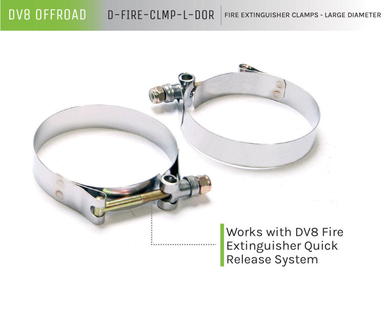 DV8 Offroad Fire Extinguisher Mount Clamps Large D-FIRE-CLMP-L-DOR