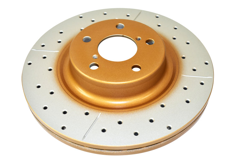 Dba Street Series Gold Cross-Drilled And Slotted Front Vented Disc Brake Rotor 650X