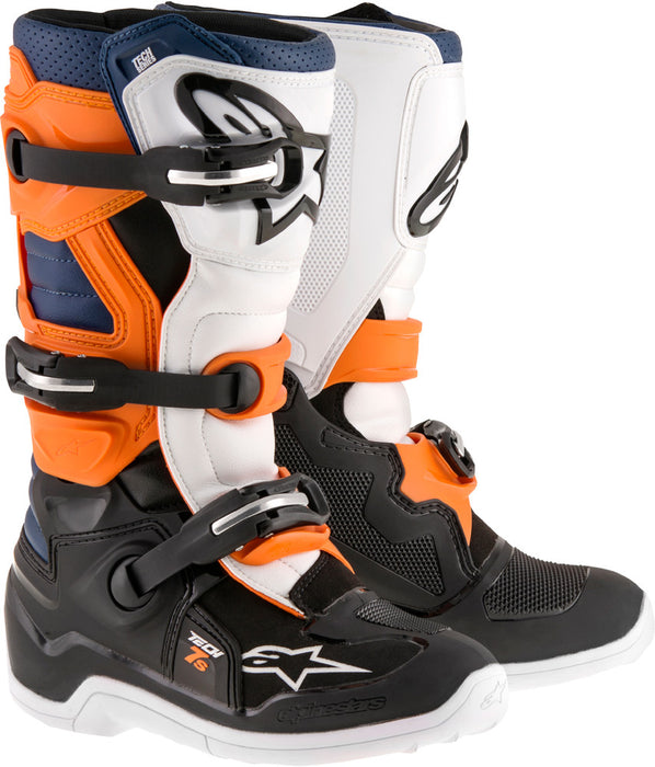 Alpinestars Tech 7S Boots Black/Orange/White/Blue Sz 06 2015017-1427-6