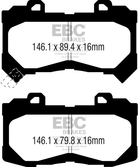 EBC Brakes Yellowstuff 4000 Series Street and Track Brake Pad Set Fits select: 2015-2022 CHEVROLET COLORADO, 2015-2022 GMC CANYON