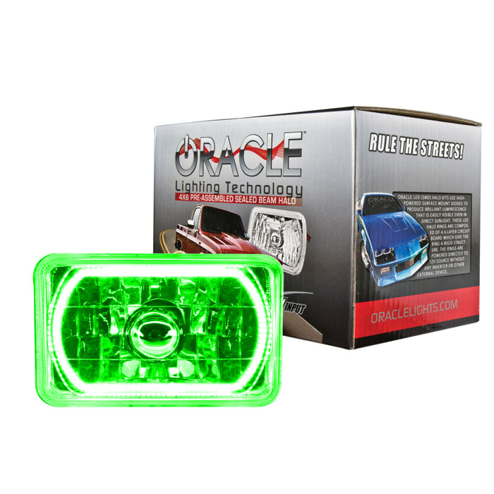 Oracle Lighting Pre-Installed 4X6" H4651/H4656 Sealed Beam Halo - Green