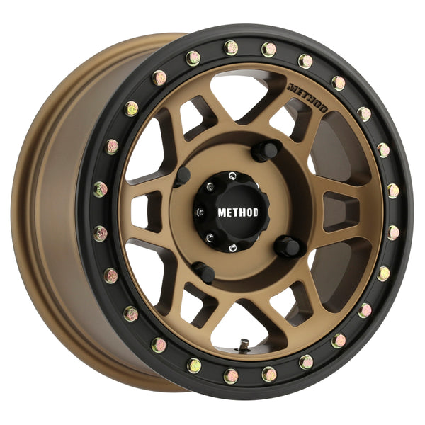 Method MR405 UTV Beadlock 15x7 5+2/38mm Offset 4x156 132mm CB Method Bronze Wheel Matte Black Ring MR40557046952B
