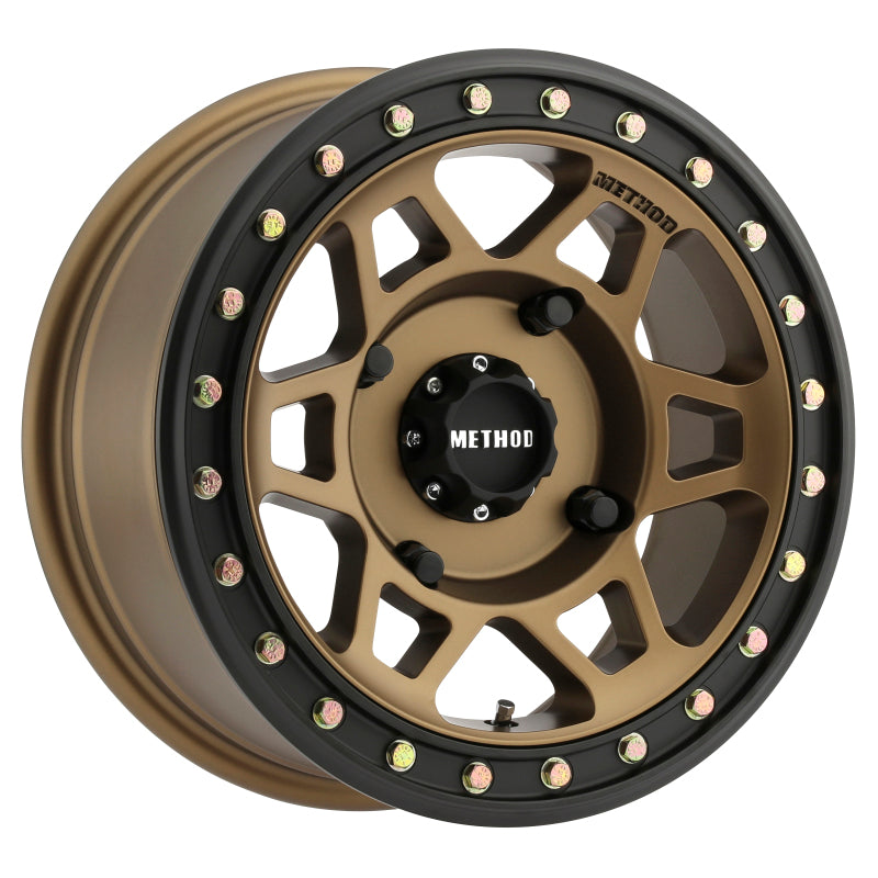 Method MR405 UTV Beadlock 15x7 5+2/38mm Offset 4x136 106mm CB Method Bronze Wheel Matte Black Ring MR40557047952B