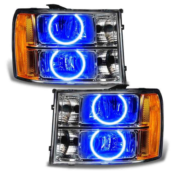 Oracle Lighting 07-13 GMC Sierra Pre-Assembled LED Halo Headlights Blue SEE WARRANTY 8165-002