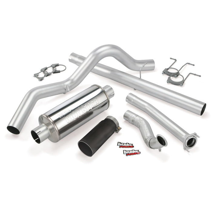 Banks Power 94-97 Ford 7.3L ECSB Monster Exhaust System SS Single Exhaust w/ Black Tip 46296-B