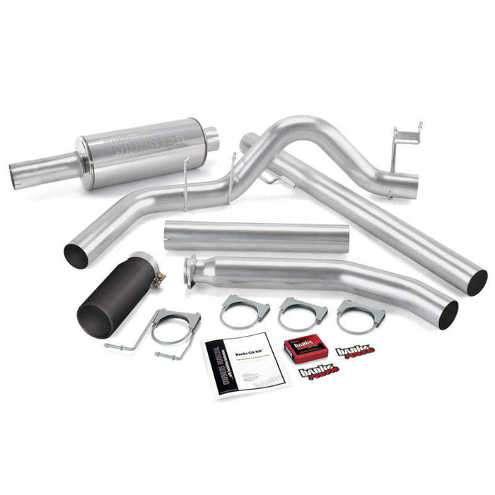 Banks Power 98-00 Compatible with Dodge 5.9L Ext Cab Git-Kit SS Single Exhaust w/ Black Tip 49358-B