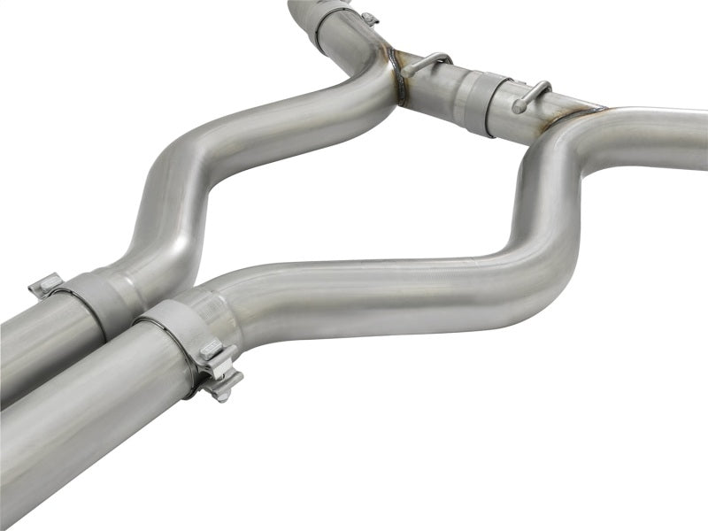 aFe MACHForce XP 3in 304 SS Cat-Back Exhausts w/ Polished Tips 15-17 Ford Mustang GT V8-5.0L/V6-3.7L 49-33072-1P