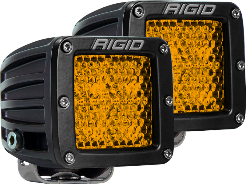 Rigid Industries D-Series Pro Led Light Bar Pods Amber Diffused Pair 90151