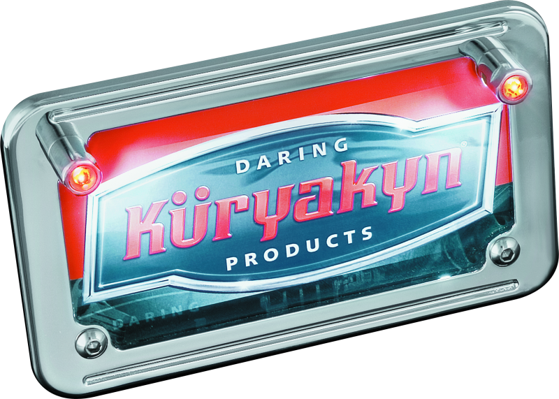 Kuryakyn LED License Plate Light With Red Accent Light Universal Chrome 9398