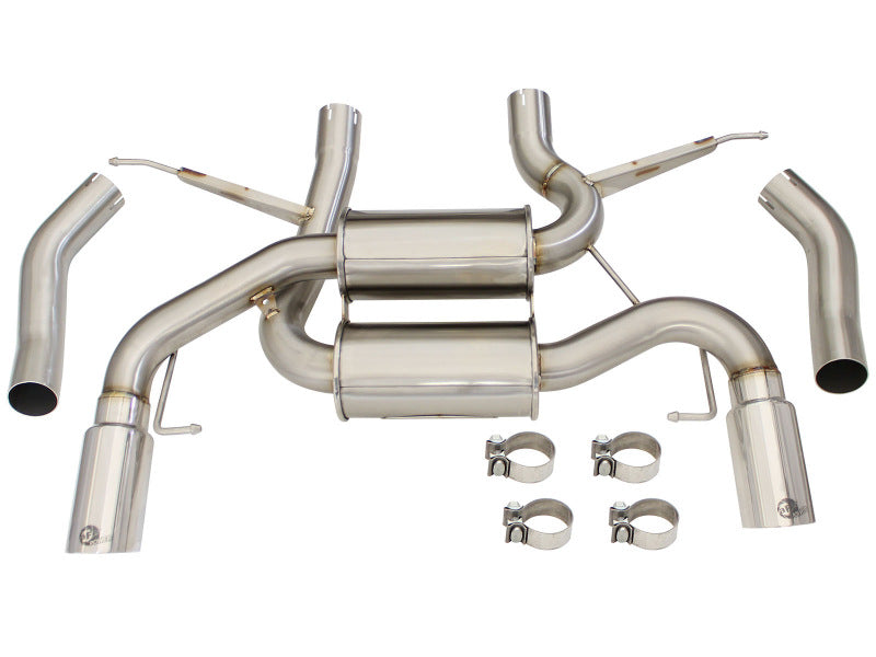 aFe MACHForce XP 2.5in Axle Back Stainless Exhaust w/ Polished Tips 07-13 BMW 335i 3.0L L6 (E90/92) 49-36327-P