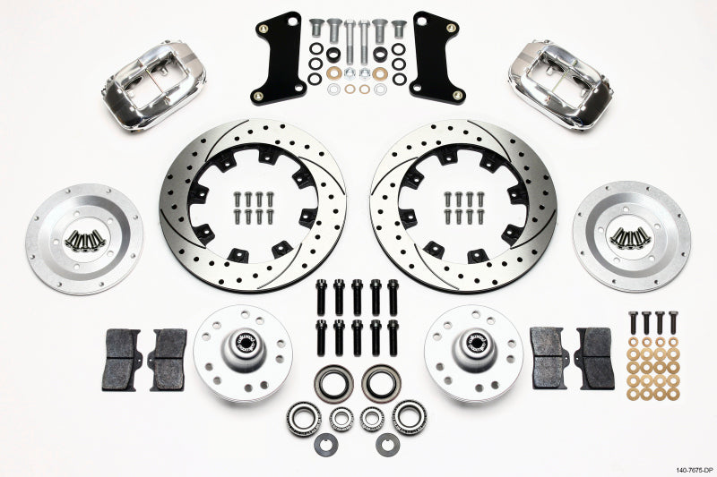 Wilwood Forged Dynalite Front Kit 12.19in Drilled Polished 67-69 Camaro 64-72 Nova Chevelle 140-7675-DP