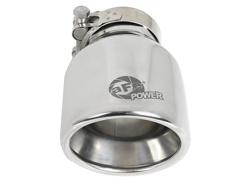 aFe MACH Force-Xp 304 SS Clamp-On Exhaust Tip 2.5in. Inlet / 4in. Outlet / 6in. L Polished 49T25404-P06