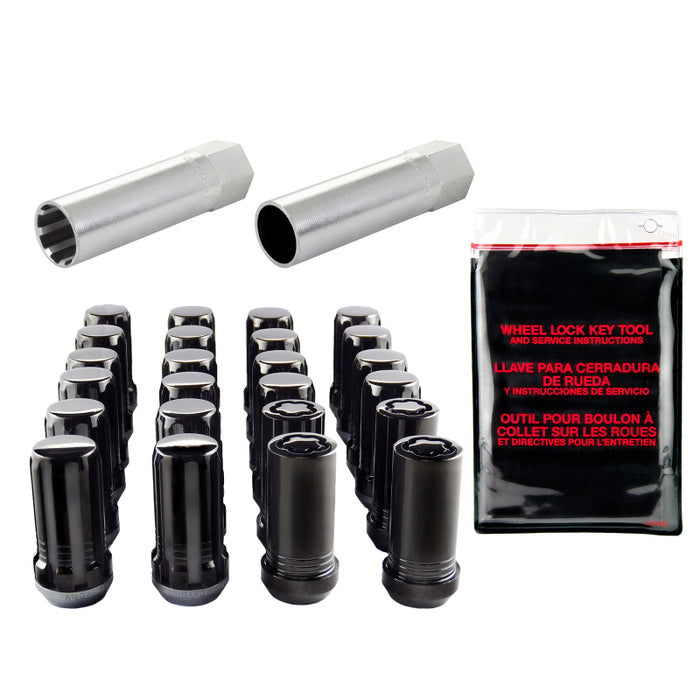 McGard SplineDrive Tuner 6 Lug Install Kit w/Locks & Tool (Cone) M14X1.5 / 22mm Hex Blk 65630BK