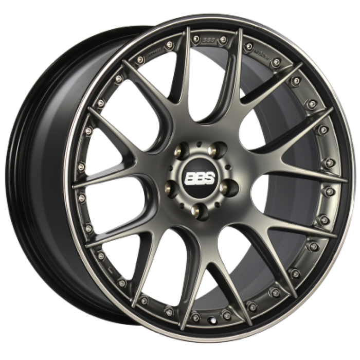 BBS CH-RII 22x11.5 5x112 ET38 Satin Platinum Center Black Lip SS Rim Protector Wheel 82mm PFS Req. CH7301PBPO