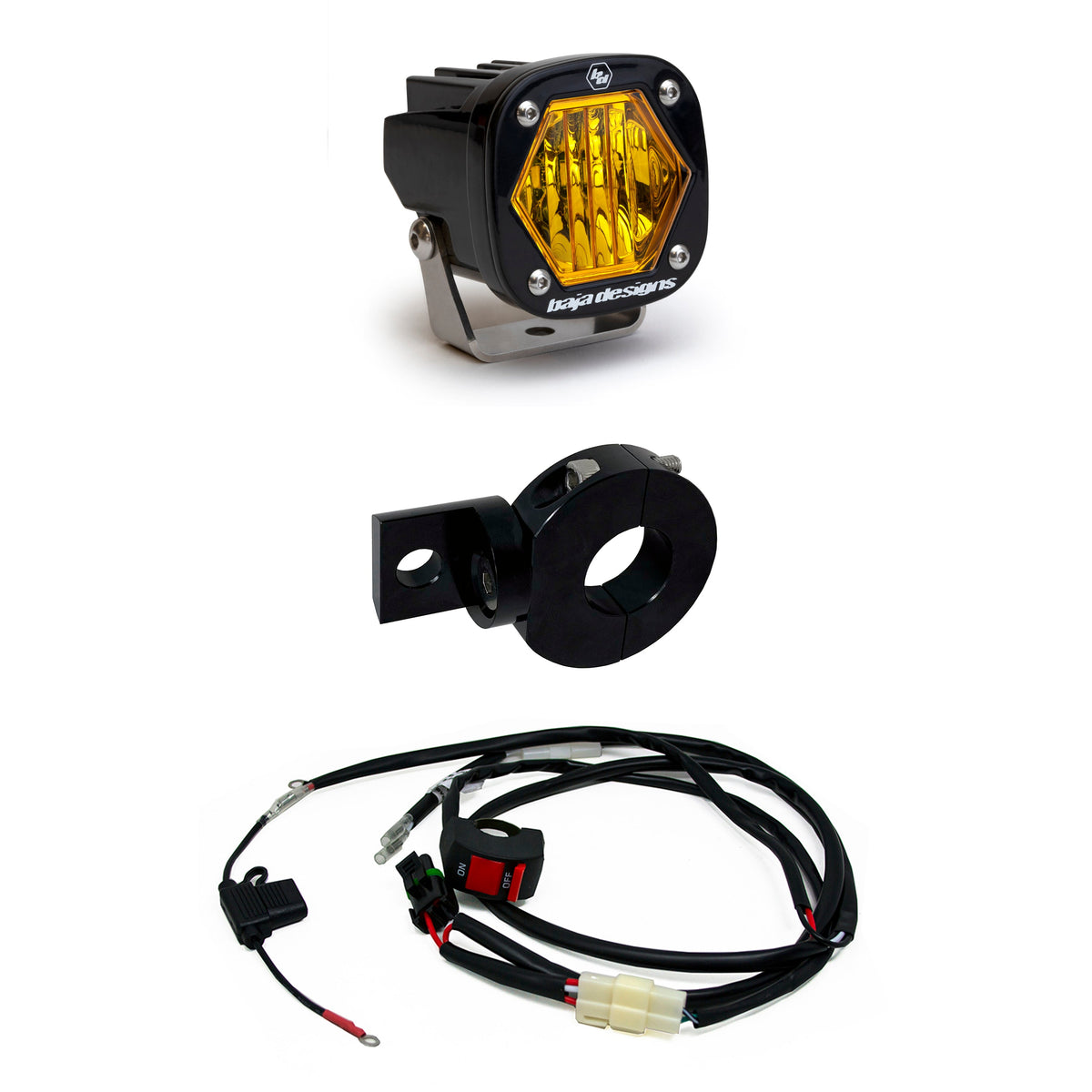 Baja Designs Electric Start Pit Bike S1 Moto Kit Amber Wide Cornering 387003