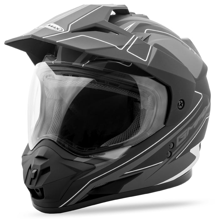 Gmax Gm-11 Dual-Sport Expedition Helmet Matte Blk/Dark Sil Lg G5112456 TC-15