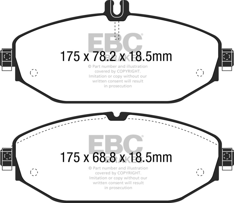 EBC 15+ Mercedes-Benz C300 (W205) 2.0 Turbo Redstuff Front Brake Pads DP32214C