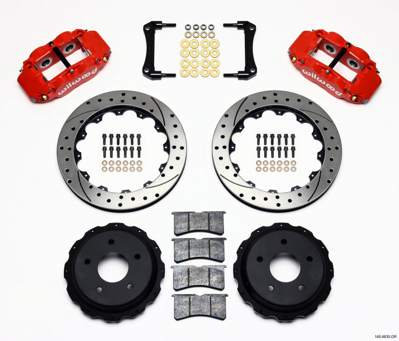 Wilwood Narrow Superlite 4R Rear Kit 12.88in Drilled Red 98-02 Camaro/Firebird 140-9830-DR