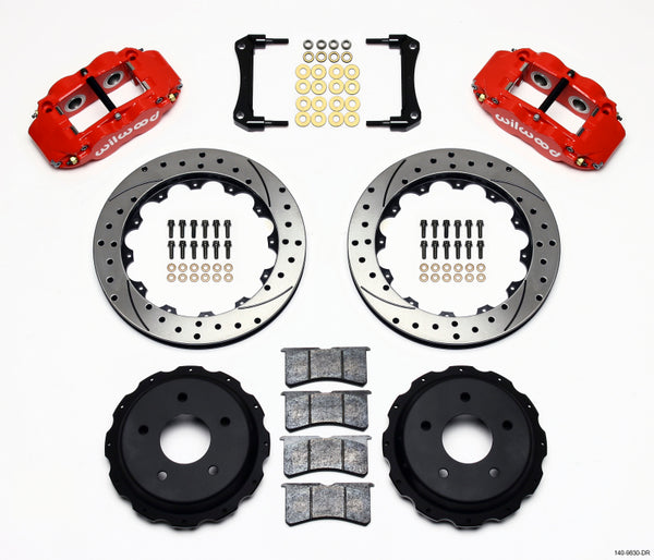 Wilwood Narrow Superlite 4R Rear Kit 12.88in Drilled Red 98-02 Camaro/Firebird 140-9830-DR