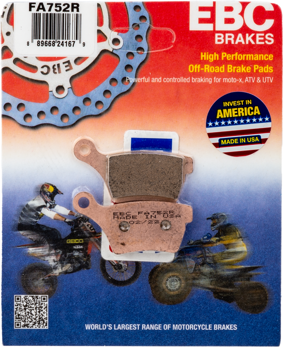 Ebc FA752R R Series Long Life Sintered Brake Pads