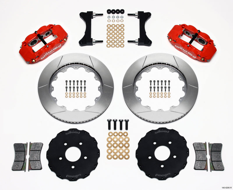 Wilwood Narrow Superlite 6R Front Hat Kit 14.00in Red Mitsubishi EVO VIII 140-9285-R