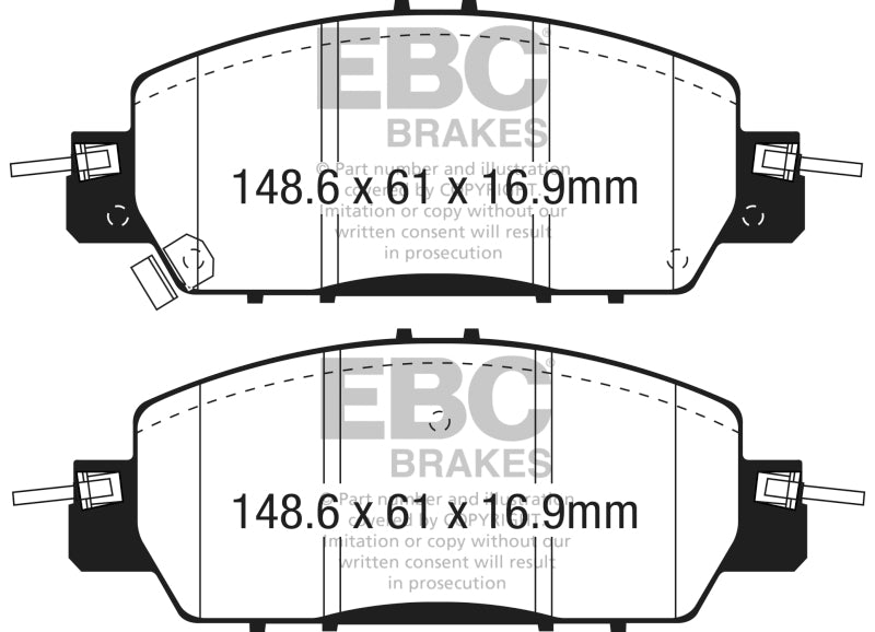 EBC 2016+ Honda Accord LX Sedan 2.4L Redstuff Front Brake Pads DP33062C