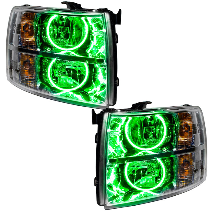 Oracle Lighting 07-13 Chevrolet Silverado Pre-Assembled LED Halo Headlights Green SEE WARRANTY 7007-004