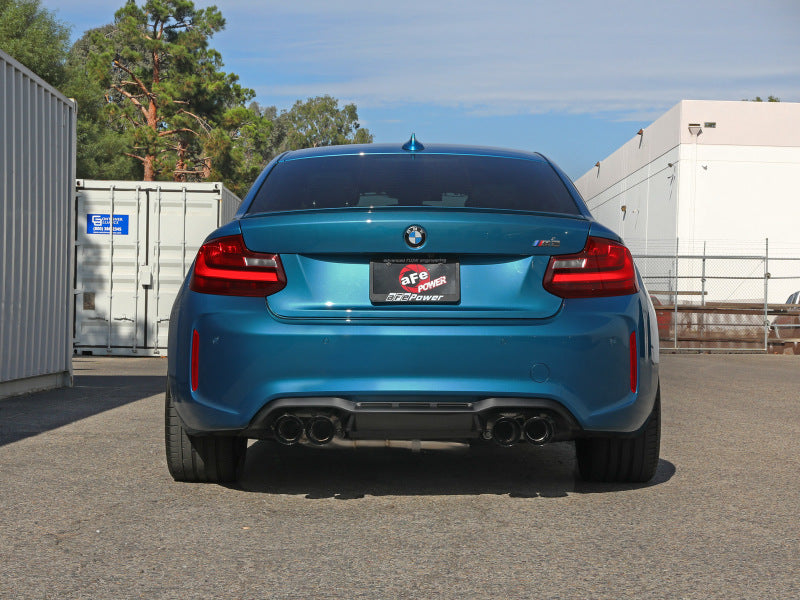 aFe 16-18 BMW M2 L6-3.0L MACH Force-Xp 3in to 2.5in 304 SS Cat-Back Exhaust System-Quad Black Tips 49-36330-1B