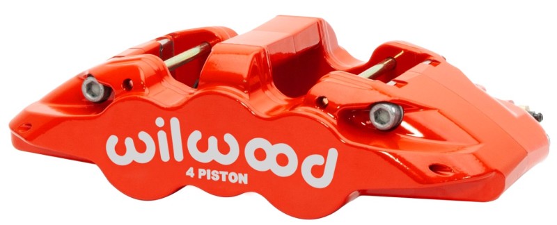 Wilwood Caliper Aero4-DS Forged Four-Piston Caliper Black 1.38in Piston 1.10in Rotor Red 120-15598-RD