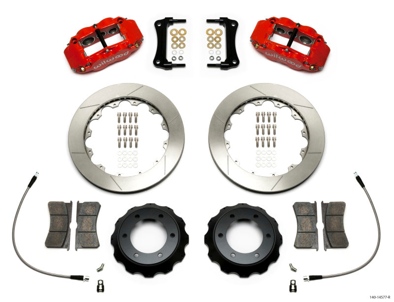 Wilwood Narrow Superlite Red 6R Front Kit 12.88in Slotted Rotor w/ Lines 05-15 Toyota Tacoma 140-14577-R