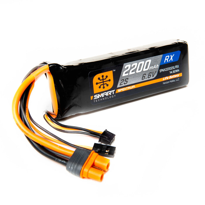 Spektrum SMART 2200mAh 2S 6.6V Smart LiFe Receiver Battery IC3 SPMX22002SLFRX Airplane Batteries