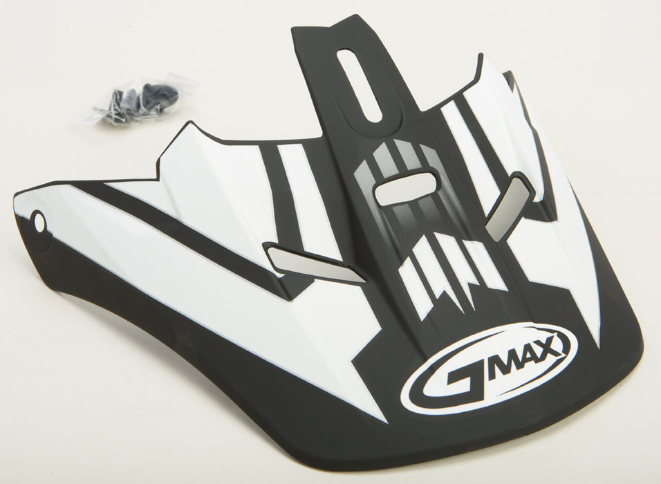 Gmax Visor W/Screws Race Gm-46.2 Matte Black/White Xs-Sm G046244