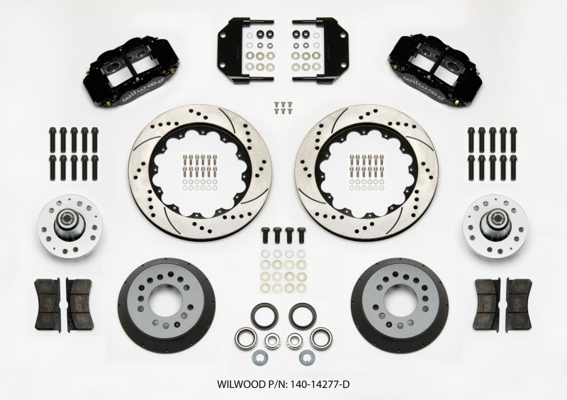 Wilwood Narrow Superlite 6R Front Hub Kit 14.00in Drilled Magnum Force Drop Spindle 140-14277-D