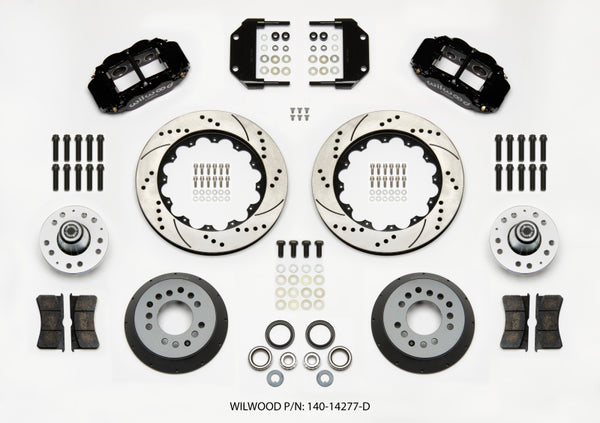 Wilwood Narrow Superlite 6R Front Hub Kit 14.00in Drilled Magnum Force Drop Spindle 140-14277-D