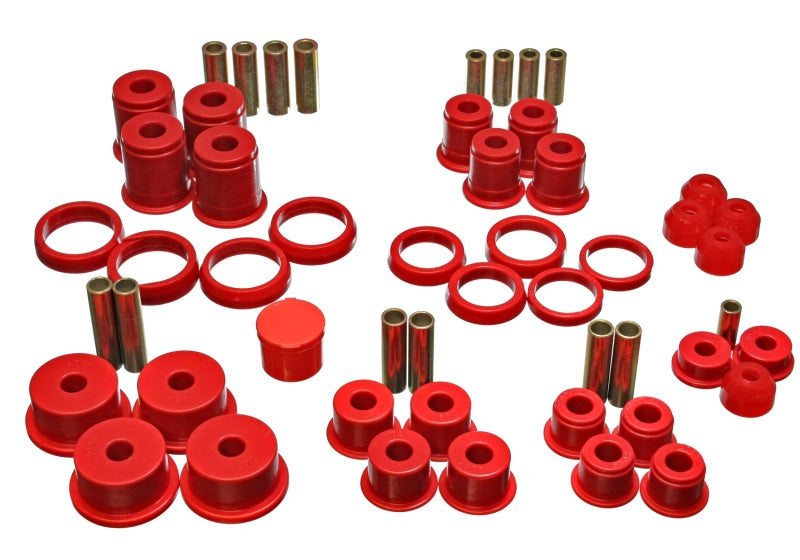 Energy Suspension 84-01 compatible with Jeep Cherokee/Wagoneer/Comanche Red Hyper-Flex Master Bushing Set 2.18105R