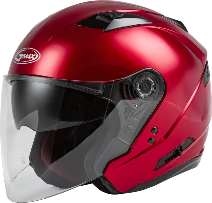 GMAX OF-77 Open-Face DOT Approved Motorcycle Helmet for Motorcycles, Scooters, Mopeds and More (Candy RED XS)