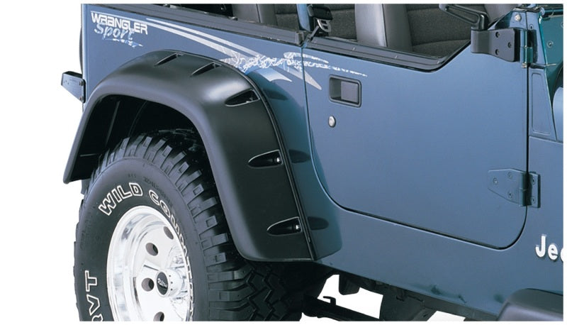 Bushwacker Cut Out Style Fender Flare Black For 87-95 Jeep Wrangler Yj 10909-07