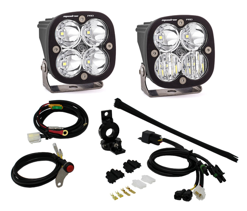 Baja Designs 49-7084 - Cage Mounted Squadron Pro 3" 2x40W Square Driving/Combo and Spot Beam LED Lights Kit with 1" Mounts