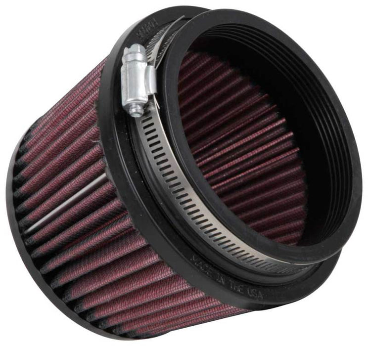 K&N Universal Clamp-On Engine Air Filter: Washable and Reusable: Round Tapered; 4 in (102 mm) Flange ID; 3.5 in (89 mm) Height; 5.375 in (137 mm) Base; 4.375 in (111 mm) Top , RU-2510