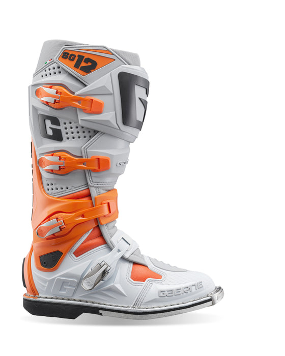 Gaerne SG12 Mens MX Offroad Boots Orange/Gray/White 10.5 USA