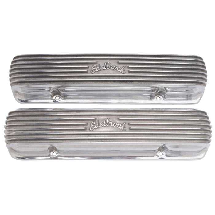 Edelbrock Valve Cover Classic Series Pontiac 1962-1979 301-455 CI V8 Polshed 4130